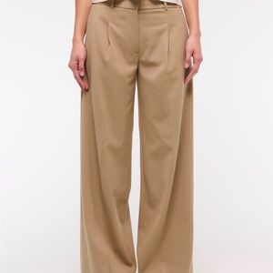 Abercrombie & Fitch Tan Wide-Leg Pants